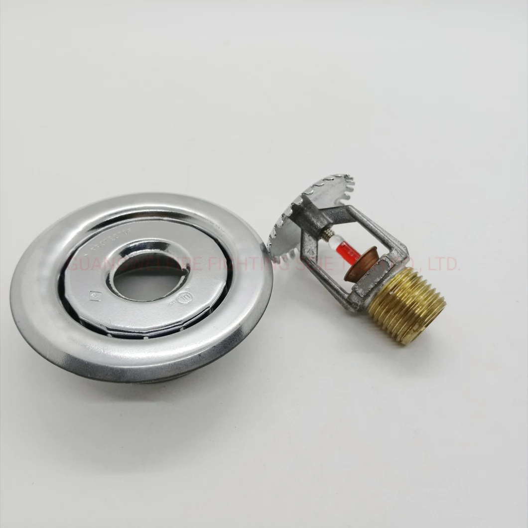 1/2 or 3/4 Inch BSPT Upright Fire Sprinkler with Escutcheon Plated