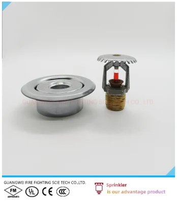 1/2 or 3/4 Inch BSPT Upright Fire Sprinkler with Escutcheon Plated